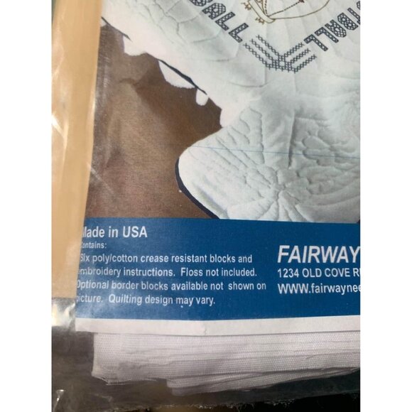 Football-Themed Quilt Blocks Kit 17-1/4" x 17-1/4" Made In USA By Fairway Needle - Picture 4 of 12